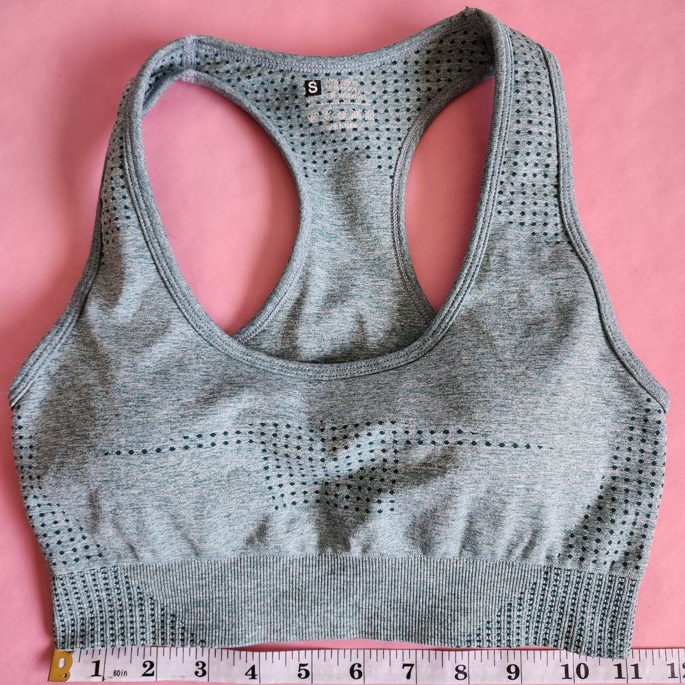 Light Blue Sports Bra with Perforated Design Small